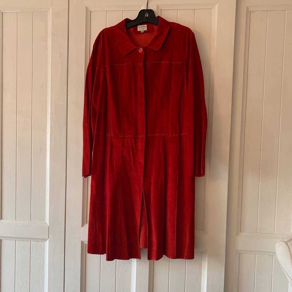 Tamotsu Suede Red Long Coat/Blazer 20W